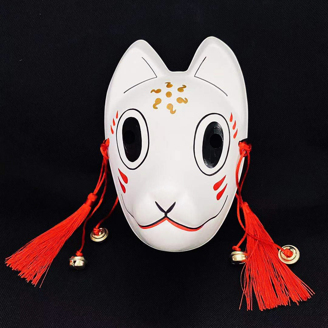Hand-painted Firefly Forest Mask Japanese Fox Mask Japanese Style Hand-painted Mask Inari God PVC Plastic