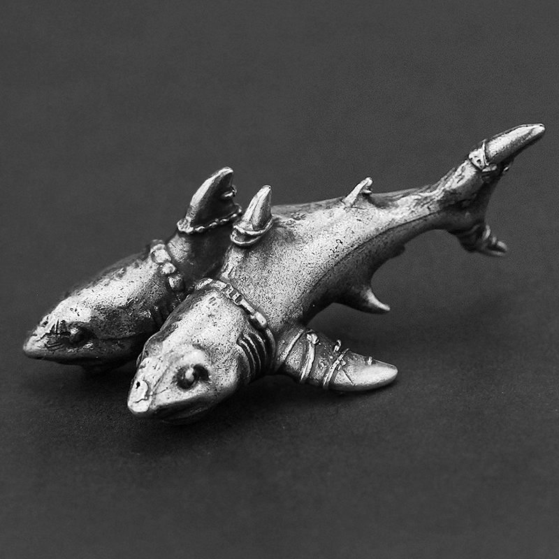 Alloy Metal Personalized Double-Headed Shark Creative Yaoskou Keychain Pendant Men's Gift Trinket