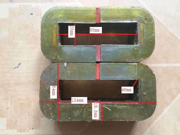 Amorphous (alloy sheet) double C transformer core height 124mm thick 40mm (picture 1 set price)