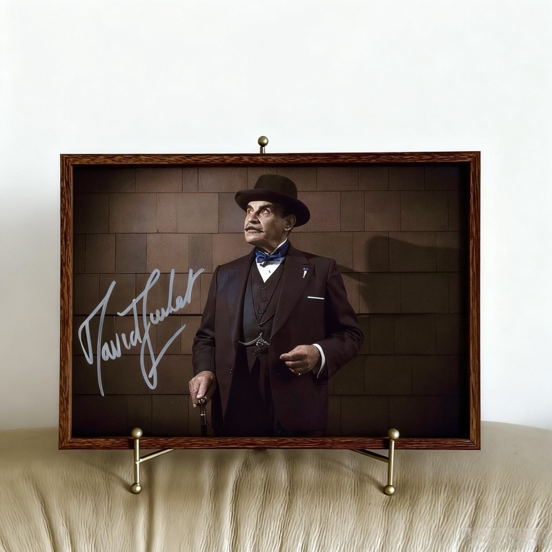 Detective Poirot David Suchet Signed Photo with Frame