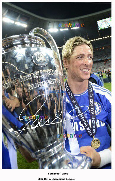 # 2012 UEFA Champions Chelsea Chelasea sign photo Torres