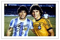 Signature photo of Maradona DIEGO MARADONA ZICO