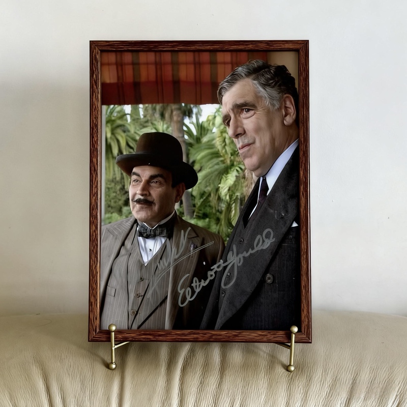 Detective Poirot David Suchet Signed Photo with Frame # 2