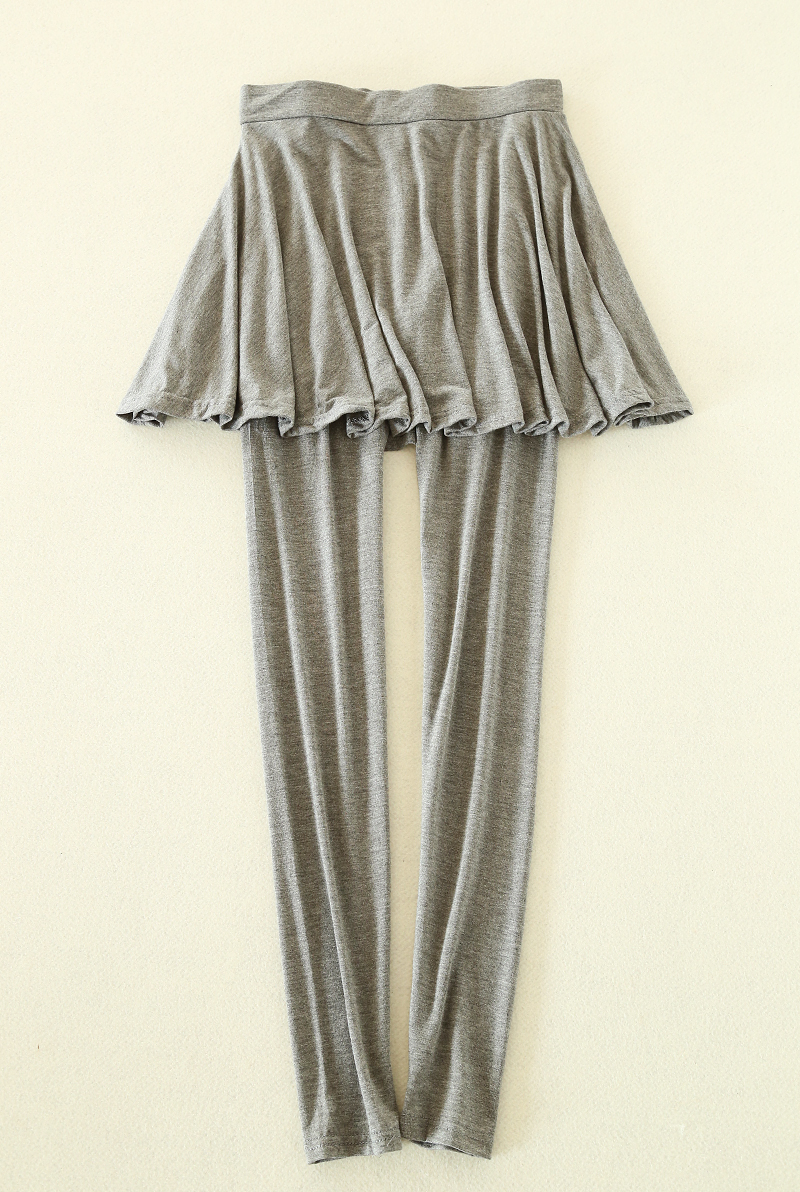 Mùa xuân và mùa thu cotton không thể đủ khả năng bóng xếp li giả hai mảnh quần legging váy cao eo co giãn túi hông mảnh cơ thể váy váy quần legging nữ cạp cao