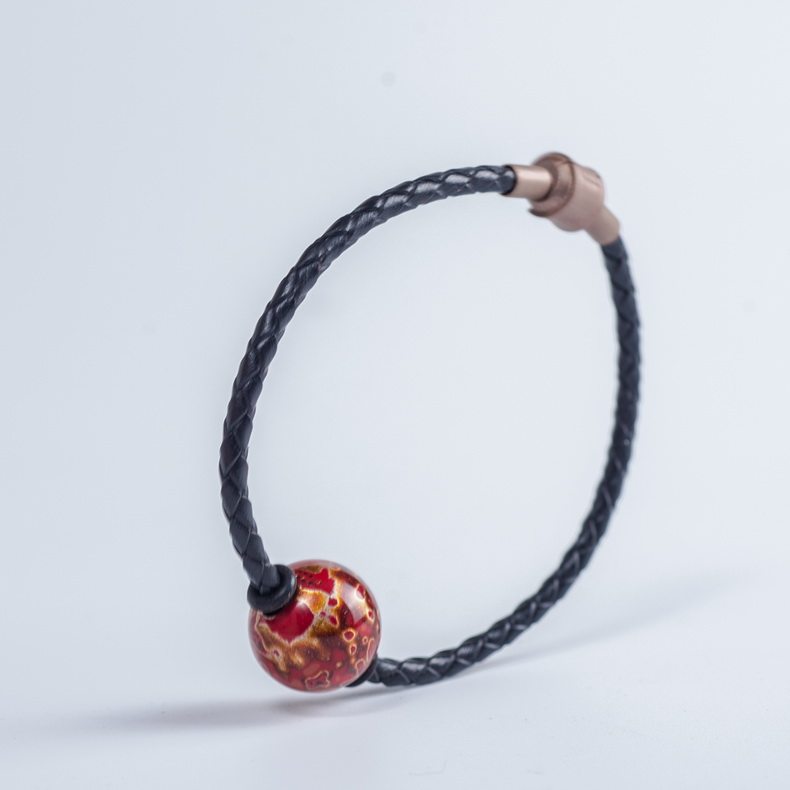 Transfer beads Large lacquer bracelet Large lacquer beads Lacquer couple bracelet DIY with rope hand