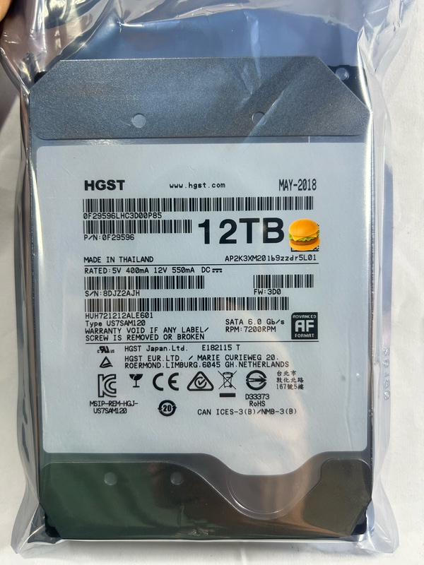 Hitachi 12t Hard Drive Huh721212Ale601 Surveillance Hard Drive 12t 10t Enterprise Disk Desktop Mechanical Hard Drive