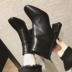 Giày cao gót đế vuông Giày cao gót nữ có đế dày và xe máy cashmere giày boot nữ cổ cao đế bằng Giày ống