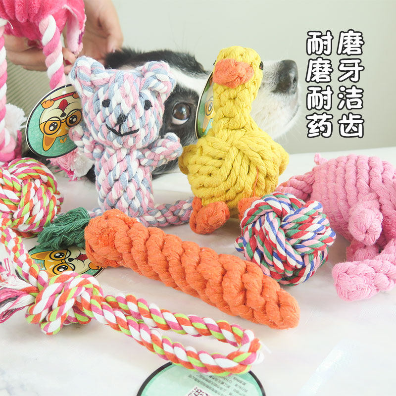 Quality Pets Puppy cotton rope tossing Toys Tooth Cleaning Dentistry Dog Bite Cotton Rope Puppies Interactive tooth cleaning teeth