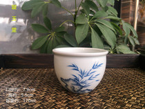 Original ore blue and white underglaze color hand-painted carnation orchid large tea tasting master cup large tea cup tea cup cylinder cup