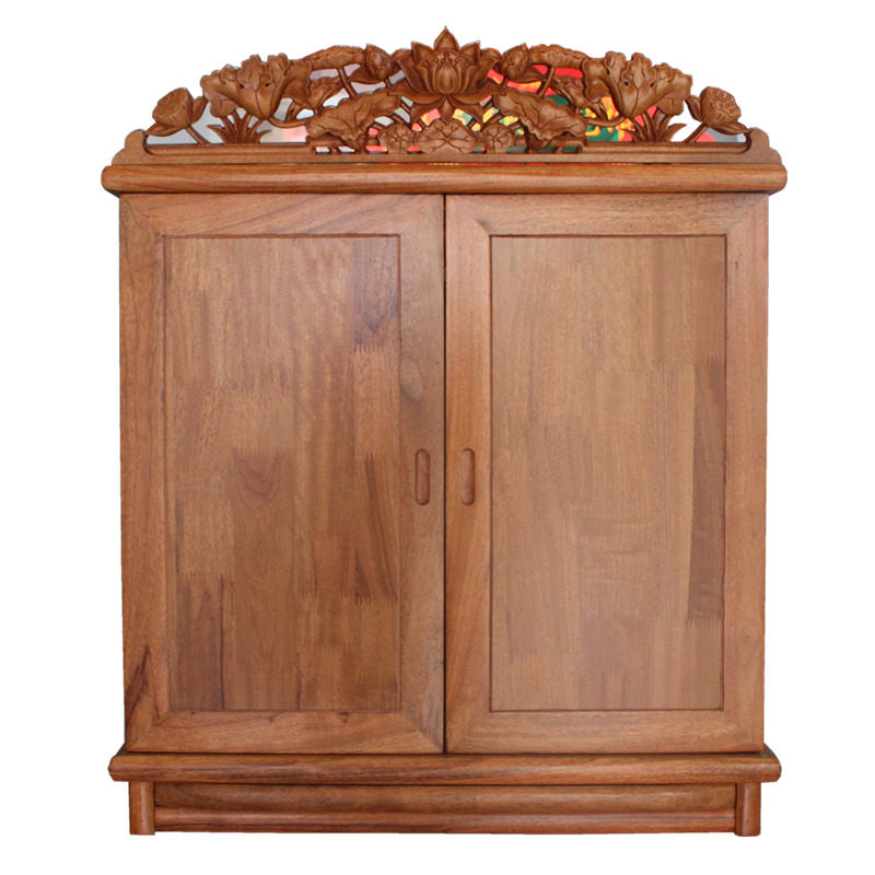 Thanksgiving feedback camphor wood shrine Japanese-style solid wood shrine with door hanging cabinet Avalokitesvara niche for Taiwan spot