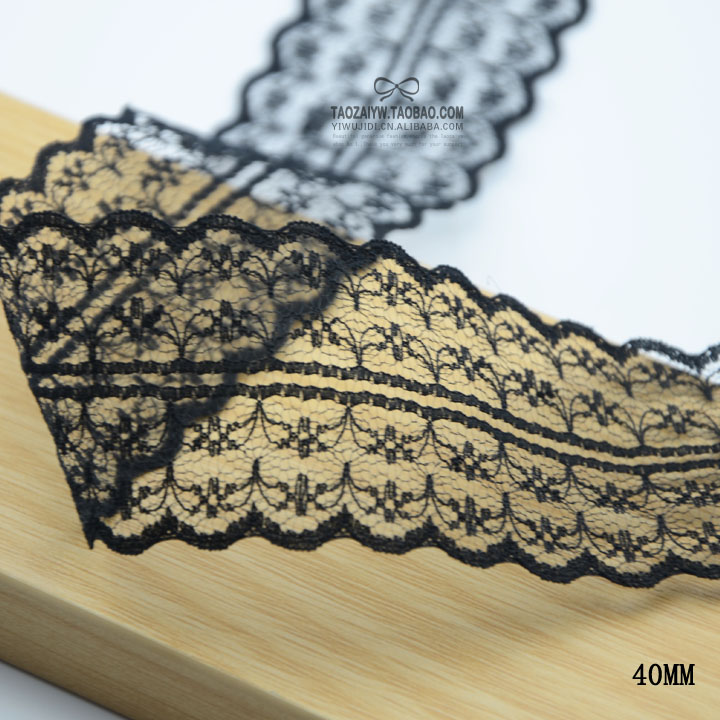 Phụ kiện trang sức ren đen trắng ren ruy băng nơ phụ kiện tóc cửa hàng handmade tự làm - Phụ kiện tóc băng đô cài tóc