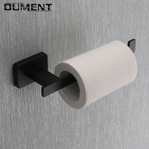 Stainless steel toilet paper holder non-perforated toilet roll paper holder toilet toilet simple black tissue rack