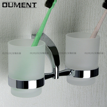 Toilet toothbrush holder mouthwash cup holder wall-mounted cup holder tooth cylinder holder light luxury full copper toothbrush toothpaste holder