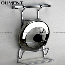 Solid all-copper kitchen pot lid rack kitchen storage rack 304 stainless steel wall-mounted pot lid rack with drain pan