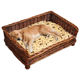Rattan kennel for all seasons, Golden Retriever Teddy, large, medium and small kennel, easy to clean, off the ground, moisture-proof summer pet bed