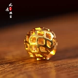 Браслет с одной бусиной, бусины из грецкого ореха, золотой аксессуар, DIY