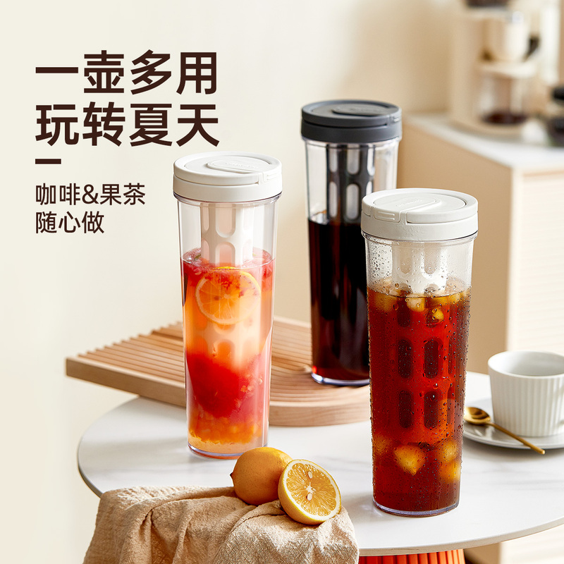 Cold Brew Coffee Pot for Home Use, Cold Brew Bottle, Cold Brew Fruit Tea Pot, Large Capacity Coffee Cold Brew Cup, Portable Ice Drip Pot