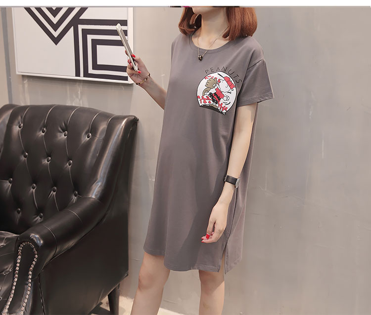 Phụ nữ mang thai mùa hè t-shirt 2018 mới kích thước lớn ăn mặc ngắn tay áo bông lỏng phần dài t-shirt shirt nửa tay áo