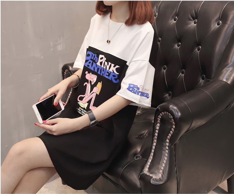 Phụ nữ mang thai mùa hè t-shirt 2018 mới kích thước lớn ăn mặc ngắn tay áo bông lỏng phần dài t-shirt shirt nửa tay áo