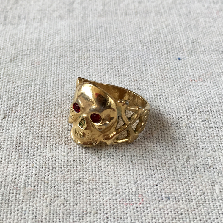 vintage 40 Johnson Smith Lucky Skull Ring US Size 65