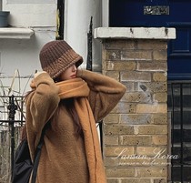 SANSAN Korea official website The sense of security wrapped in wool Sweet and cool color block knitted bucket hat