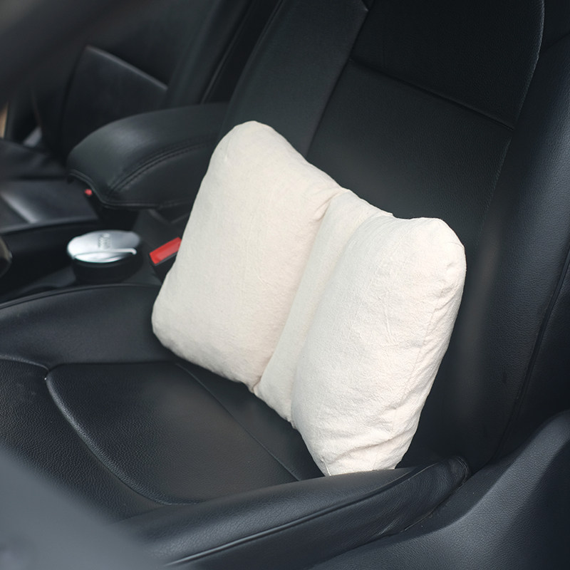 Cotton and linen multi-functional cushion car lumbar pillow chair lumbar sofa washable coat latex particle core pillow