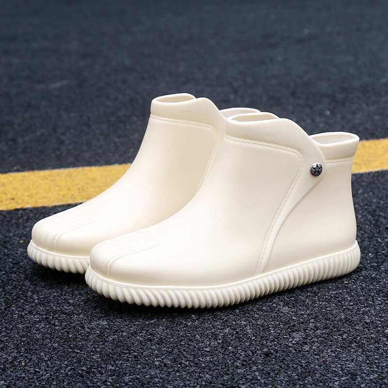 Rain boots women's summer fashion outerwear rubber shoes Japanese purple water boots comfortable non-slip rain boots short tube waterproof shoes women