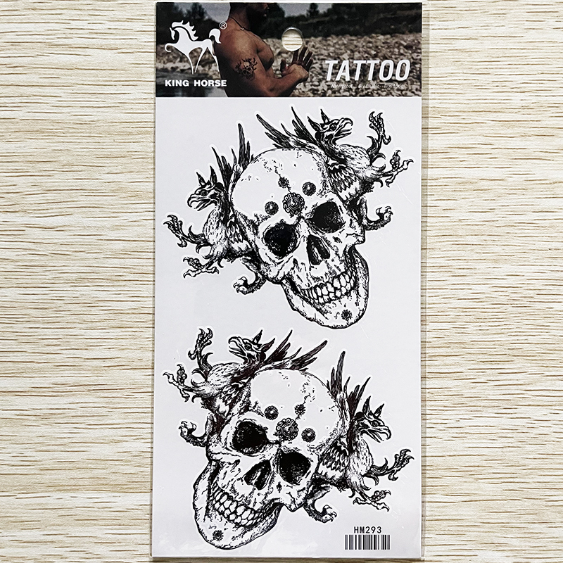 Halloween Personalized Fake Tattoo Stickers Arm Totem Skull Tattoo Stickers Waterproof and Long-Lasting for Men and Women Halloween Personalized Fake Tattoo Stickers Arm Totem Skull Tattoo Stickers Waterproof and Long-Lasting for Men and Women