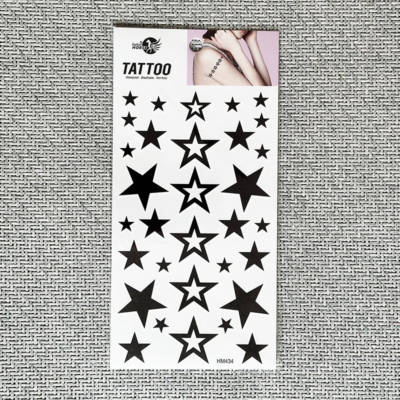 Small Pattern Tattoo Stickers, Pure Black, Large and Small, Pure Black and White, Solid and Hollow Five-Pointed Star Tattoo Stickers, Waterproof and Long-Lasting, for Men and Women Small Pattern Tattoo Stickers, Pure Black, Large and Small, Pure Black and White, Solid and Hollow Five-Pointed Star Tattoo Stickers, Waterproof and Long-Lasting, for Men and Women