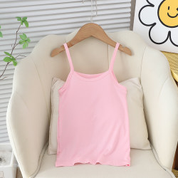 Girls' suspender vest in summer ice silk Model pure cotton development period Elementary school students wear girls dancing bottoming shirts