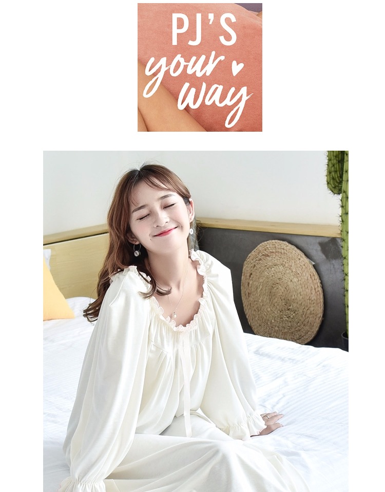 Phụ nữ mang thai váy ngủ nữ mùa thu và mùa đông cotton váy dài Phiên bản Hàn Quốc của bộ đồ ngủ sinh viên tươi mát mùa hè cỡ lớn mm váy ngủ thanh niên mùa hè Hàn Quốc