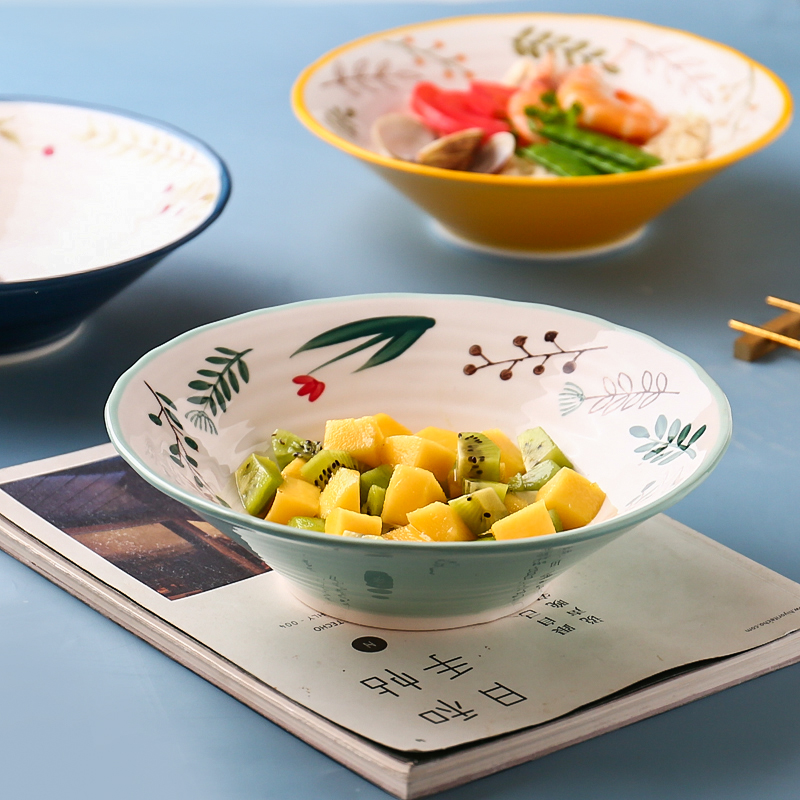 Kawashimaya Japanese-style noodle bowl Single creative household large ceramic soup bowl Eating beef noodles mixed noodles bowl Noodle restaurant special