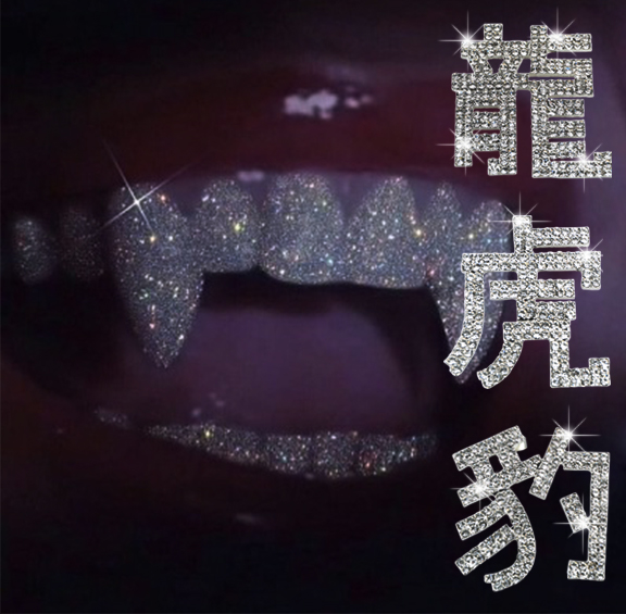 WILDLUST ORIGINAL DESIGN DRAGON TIGER LEOPARD FLASH DRILLING 100 LAP EARRINGS