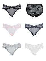 Under wildlust wear French elegant collection ribbon lace cross-panel mesh sexy panties