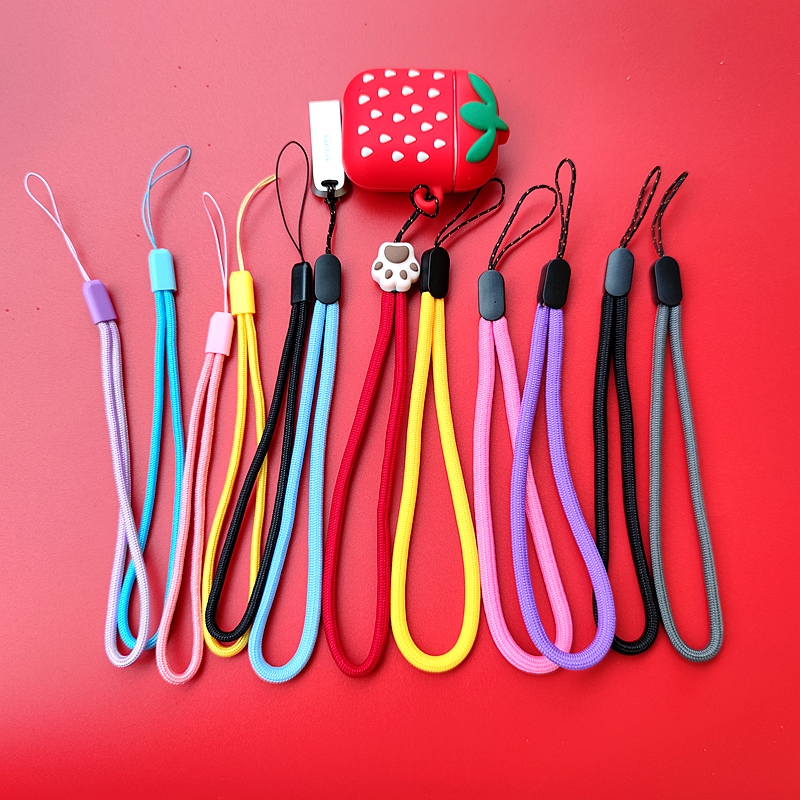 Mobile phone hanging short mobile phone chain mobile phone chain hanging chain key headphones U disk knitting and durable cartoon