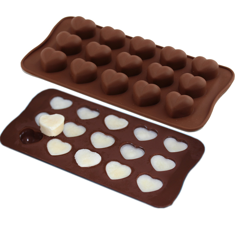 Heart shaped silicone gel Ice Frozen Ice Cubes Molds Small Creative Home Ice-making Chocolate Jelly Mold Ice-making Boxes