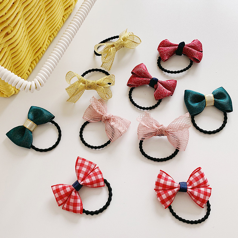 Children tie hair rubber band cute suit Baby bow hair circle Child hair circle Student hair circle Korean hair ornament