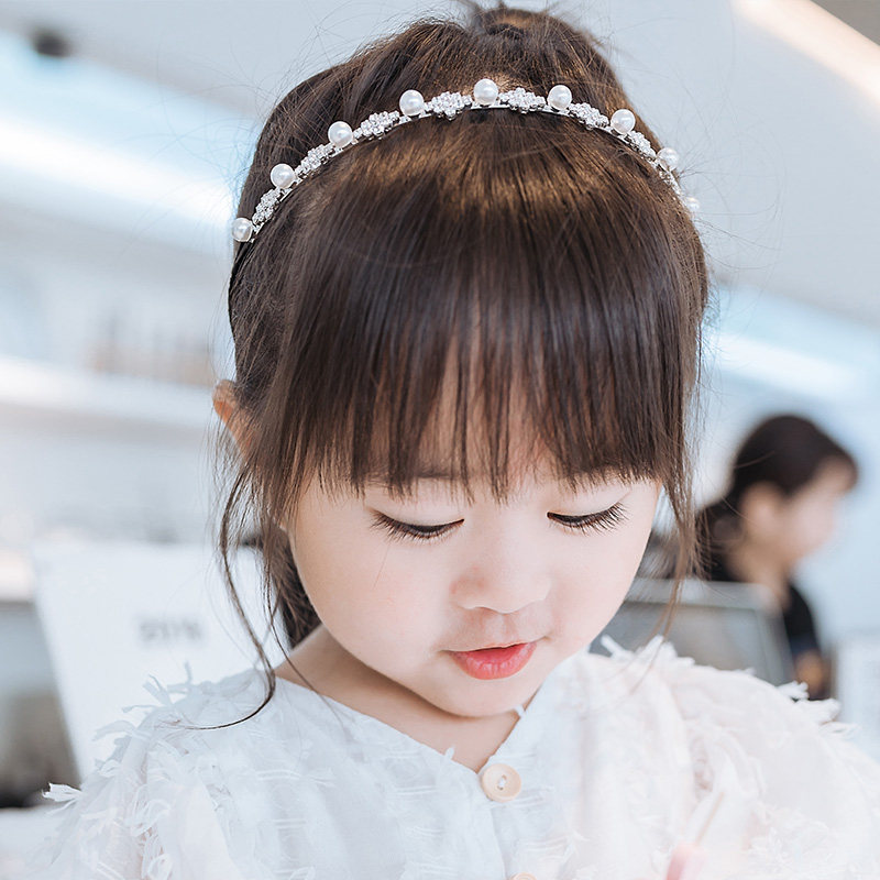 Baby Princess Hair Adorned Children Pearl Hair Stirrup Girl Hair Clip Girl Show Flower Boy Hair Adorned Little Girl Hair Stirrup