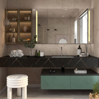 All-aluminum bathroom integrated cabinet wall-mounted with wash basin wine cabinet whole house furniture all-aluminum balcony cabinet customization