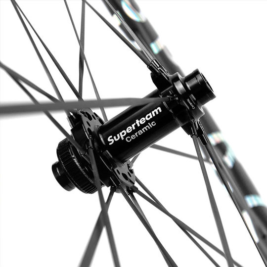 Superteam New Road Bike Wheelset Cycling Aerodynamic Wave Rim Carbon Spokes Shark Fin Pro+