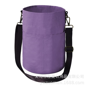 New household multi-functional wool knitting tool storage bag solid color portable crossbody large capacity cylinder bag