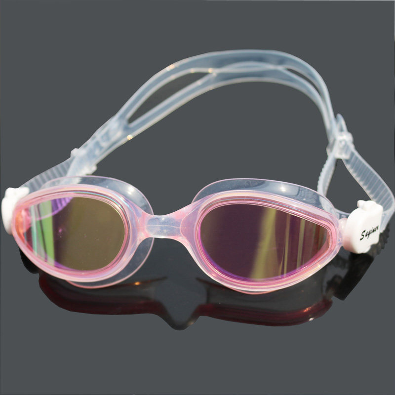 Change to clear adult liquid silicone swimming goggles for men and women super elastic waterproof anti-fog colorful coated swimming goggles
