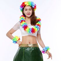 Hawaiian garland flower bracelet Handmade dance performance party masquerade bracelet Fabric bracelet