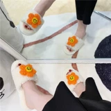 Демисезонные модные нескользящие тапочки, в корейском стиле, в цветочек