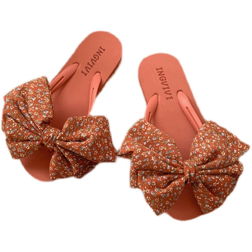 Летние модные пляжные сланцы, нескользящие тапочки с бантиком, в корейском стиле