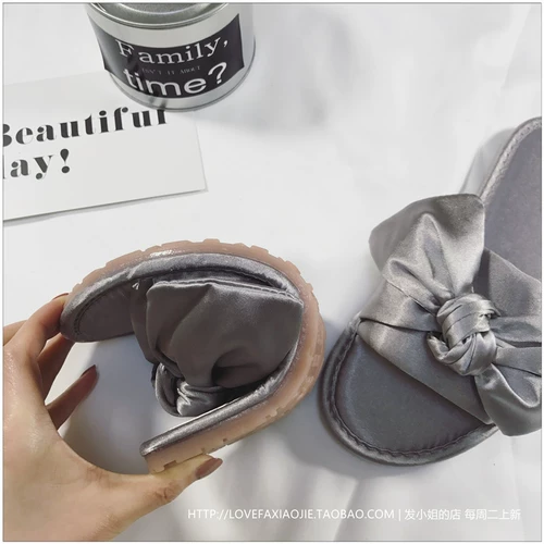 Модные нескользящие тапочки с бантиком, в корейском стиле, популярно в интернете, мягкая подошва