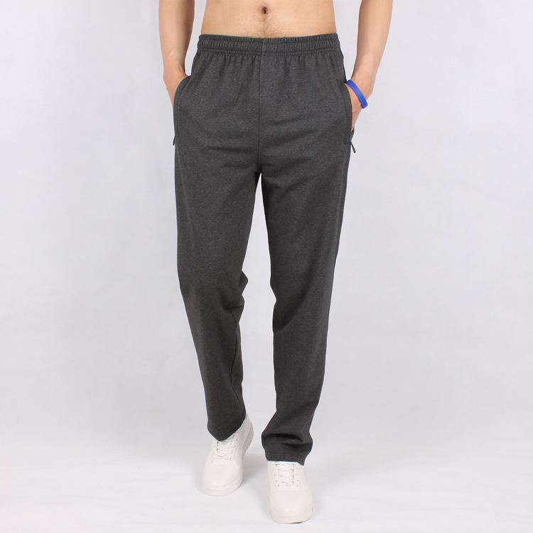 Spring men's minimalist pure color plus casual pants straight cylinder loose solid cut soft sports pants men's pants
