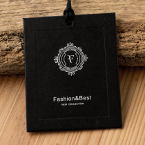 700 grams 350 grams black cardboard clothing hangtag general stock logo customized to make printing gilding silver