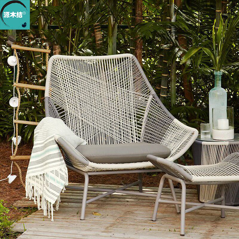 European-style outdoor courtyard rattan chair coffee table three-piece greenhouse homestay garden leisure woven balcony small sofa