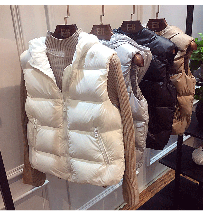Áo chống rét mùa hạ vest nữ mùa đông đoạn ngắn 2018 phiên bản tiếng Hàn mới của áo vest trùm đầu xuống áo vest thủy triều áo kiểu nữ đẹp tuổi 40